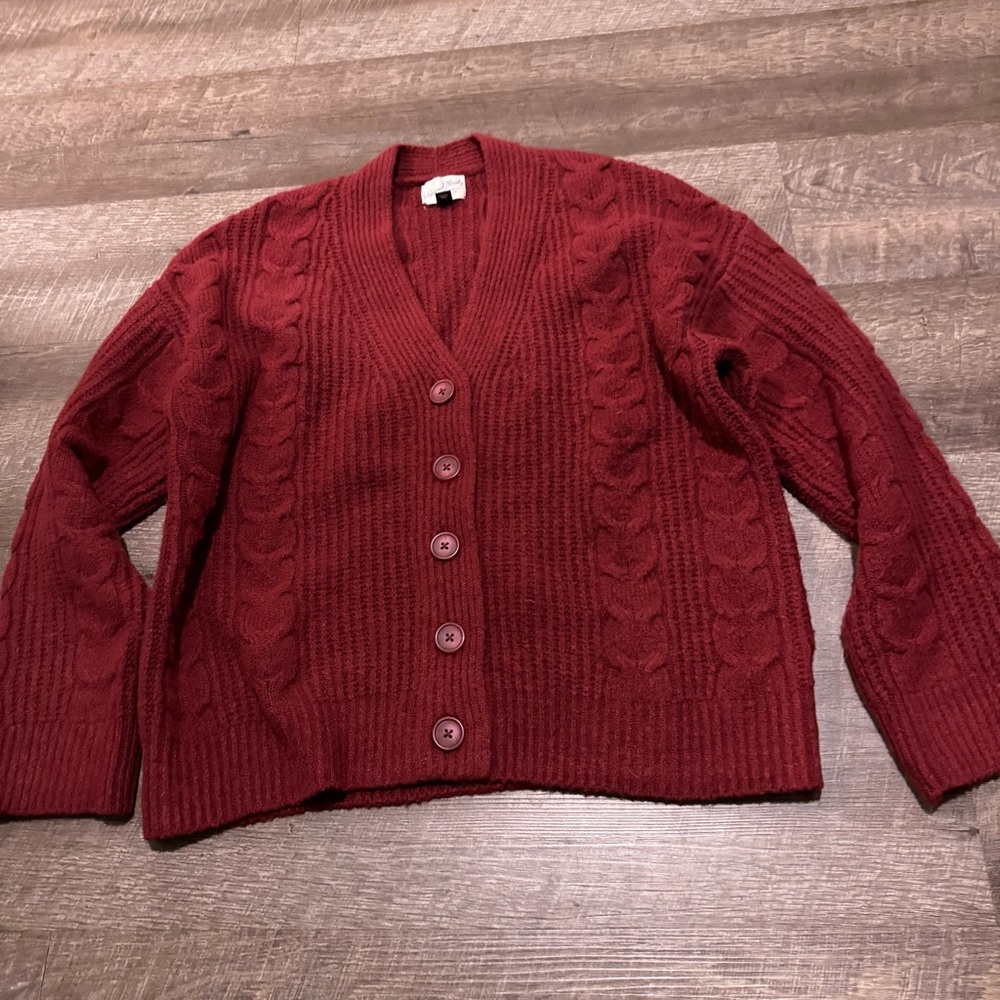 Universal Thread Burgundy Button Down Cardigan Sw… - image 1
